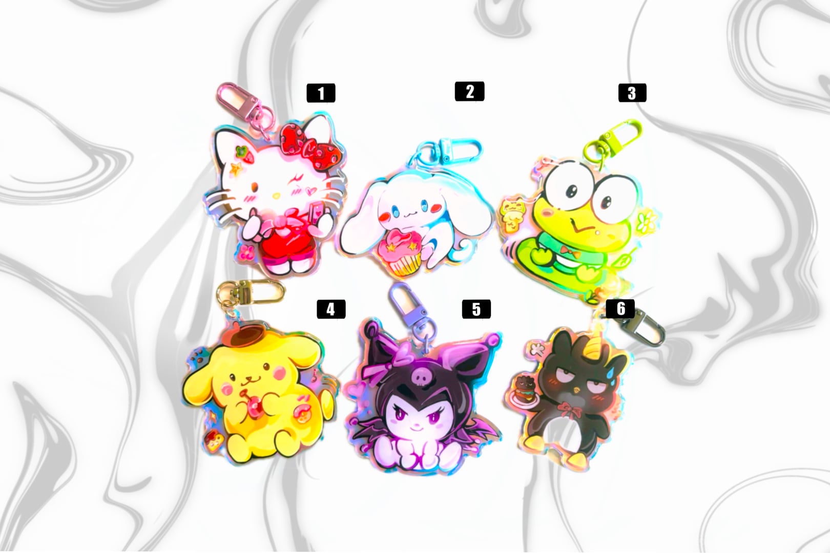 Holographic Charm Keychains 3